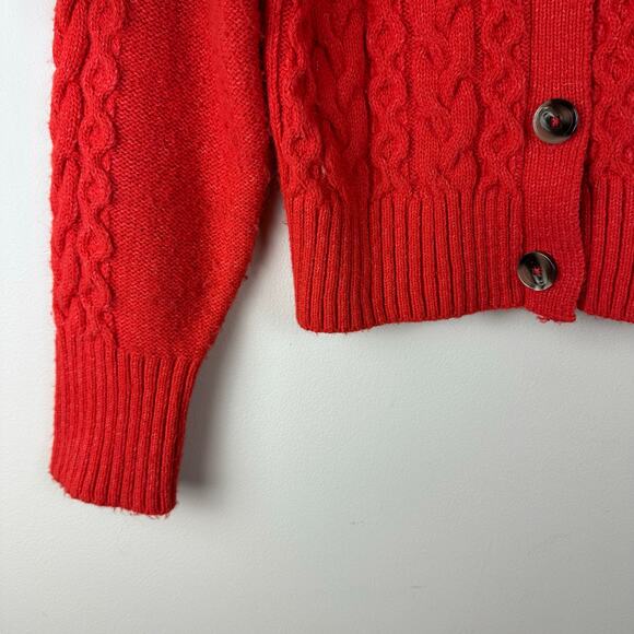 Maeve Anthropologie Chunky Cable Knit Cardigan S Twee Gilmore Coquette Granola - Picture 3 of 12